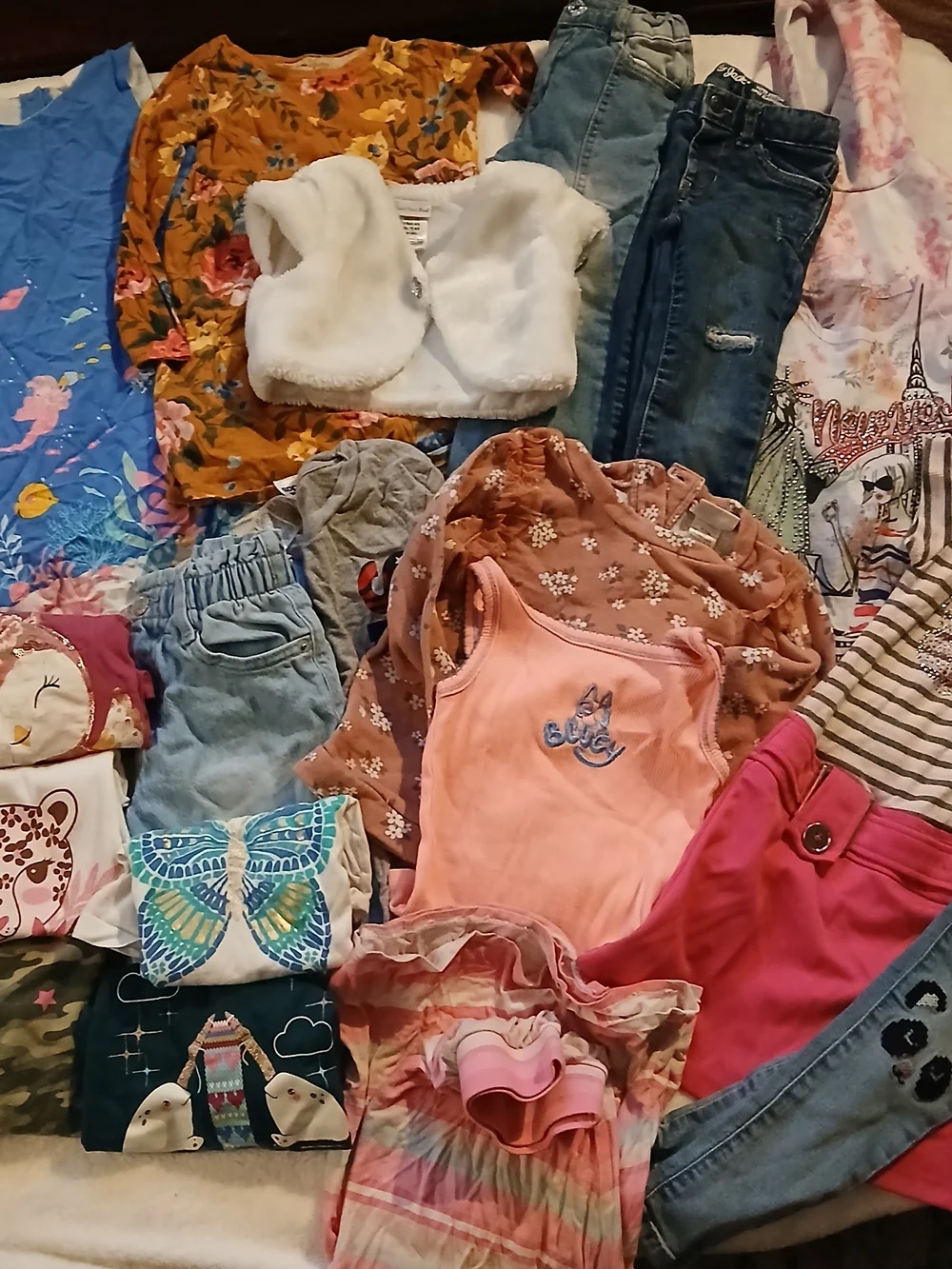 40+ PC BUNDLE - GIRLS 4T, 5T or 6/6X, 7/8 Tops, Bottoms, Jeans, Shorts, Dresses